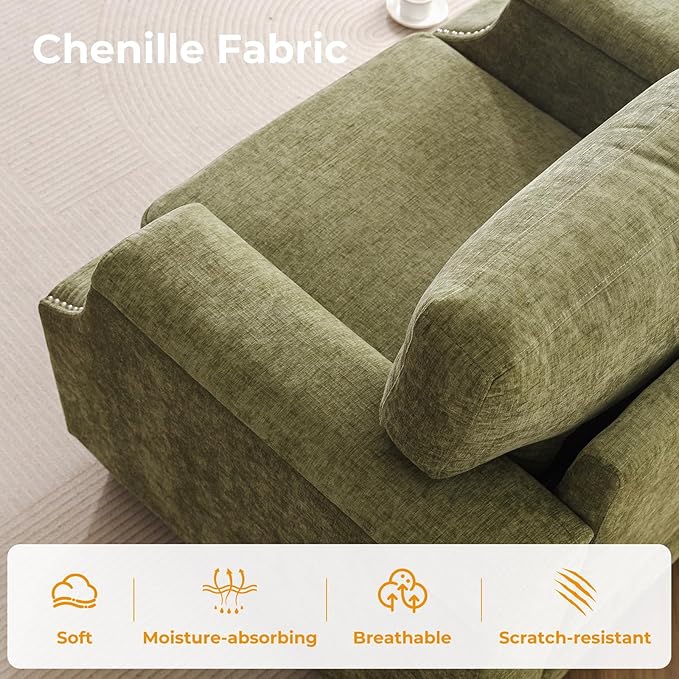 Oversized Accent Chair with Seat Storage, Comfy Living Room Chairs with Armrest