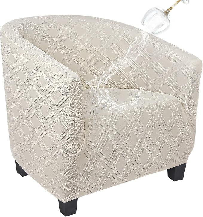 SearchI Waterproof Club Chair Slipcover Stretch Barrel Chair Covers Jacquard