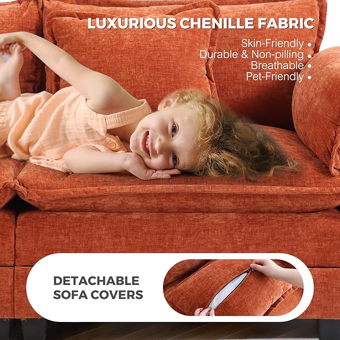 ELUCHANG Oversized 116" Modular Sectional Sofa, Comfy Cloud Couch, U Shaped