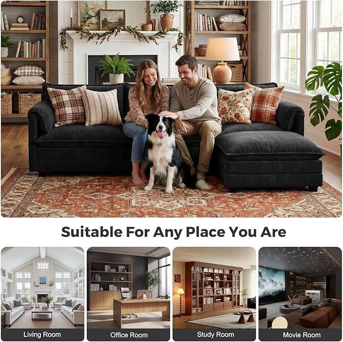 ELUCHANG Oversized 79" Modular Sectional Sofa Bed, Comfy Cloud Couch