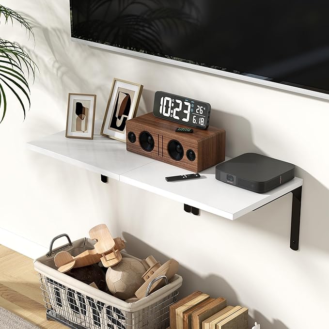 Fun Memories Floating Shelves for Wall, 12 Inch Deep Floating Shelves Set of 2