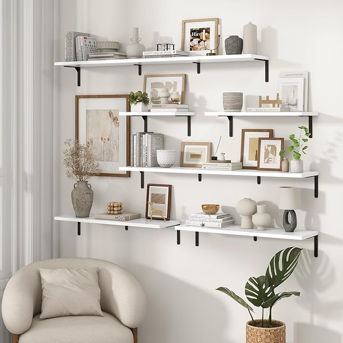 Fun Memories Deep Floating Shelves, 24W x 8D Floating Shelves Set of 2