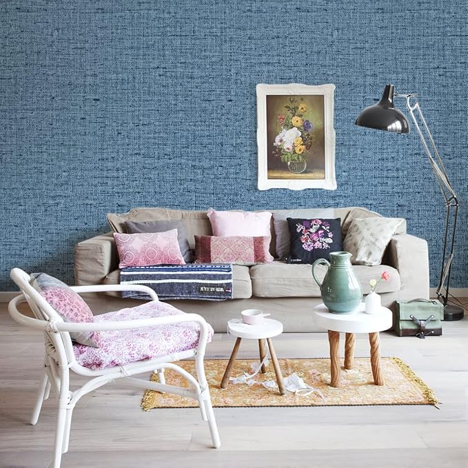 Blue Peel and Stick Wallpaper Removable 236inch Vinyl Stick on Decor Paper