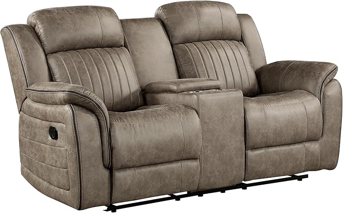 Lexicon Recliner Living Room Set, Home Theater Seating, Manual Polished