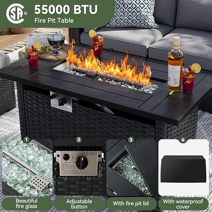 Aoxun 8 Piece Patio Furniture Set