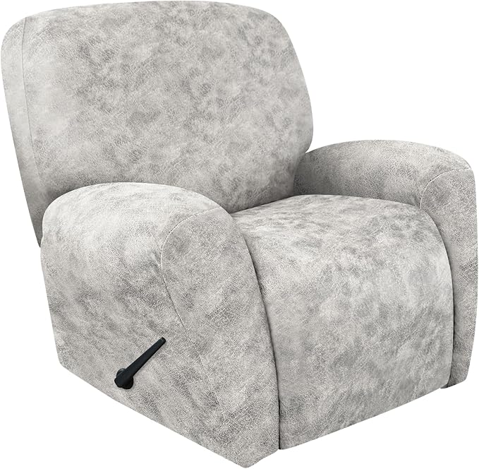 ANARACHON Recliner Chair Covers Leather Look, 4 Pieces Recliner Covers Non Slip