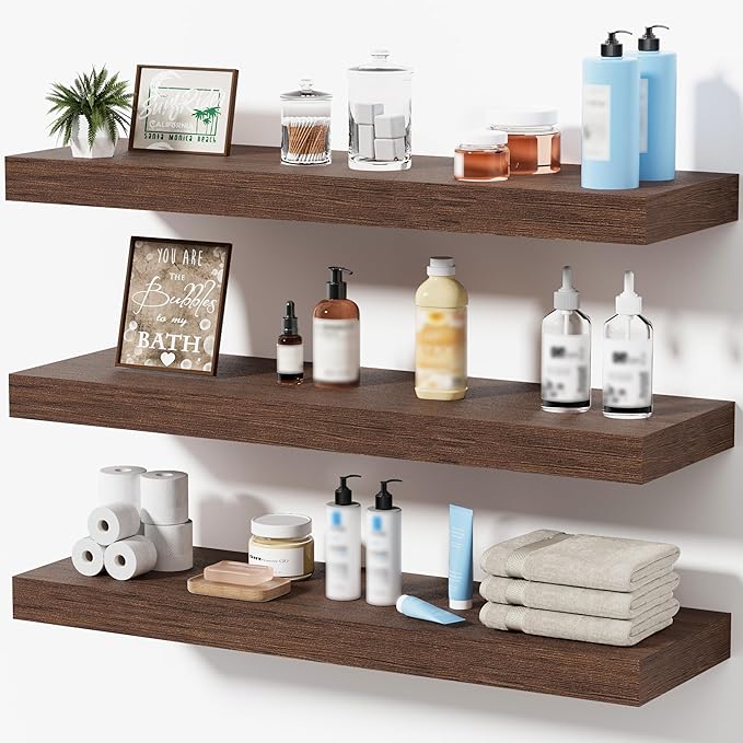 Floating Shelves for Wall, Bathroom Shelves Over Toilet, Wall Shelves & Book
