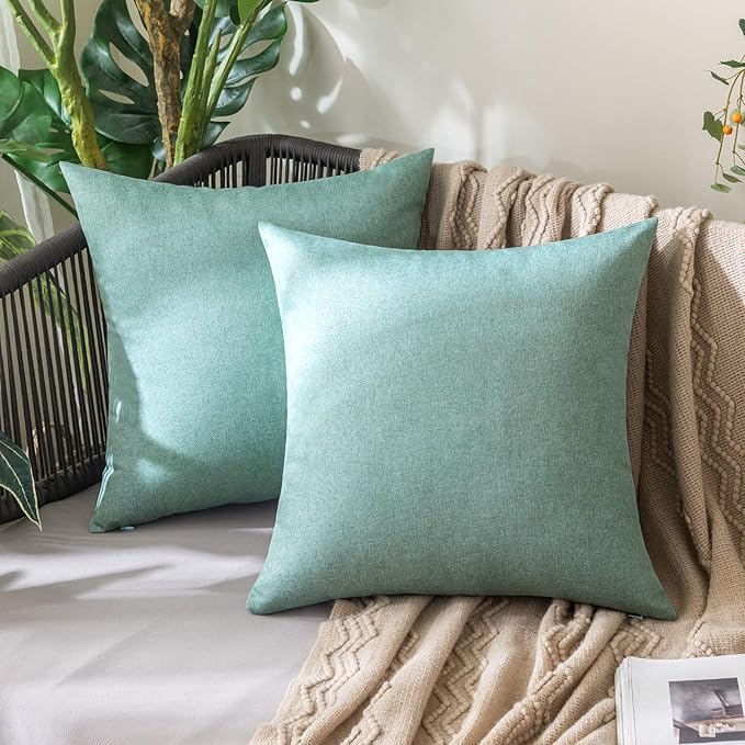 MIULEE Pack of 2 Decorative Outdoor Solid Waterproof Throw Pillow Covers Spring