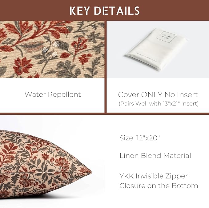Crumbs Home Modern Farmhouse California Casual Indoor Outdoor Lumbar Pillow