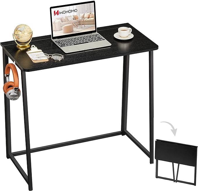 WOHOMO Folding Computer Desk, Small Writing Foldable Desk 31.5", Space-Saving