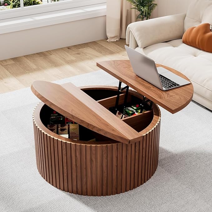 Fsbecl Fluted Lift Top Coffee Table