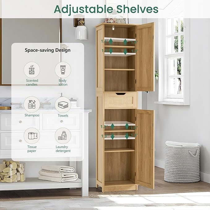 Iwell Tall Narrow Storage Cabinet