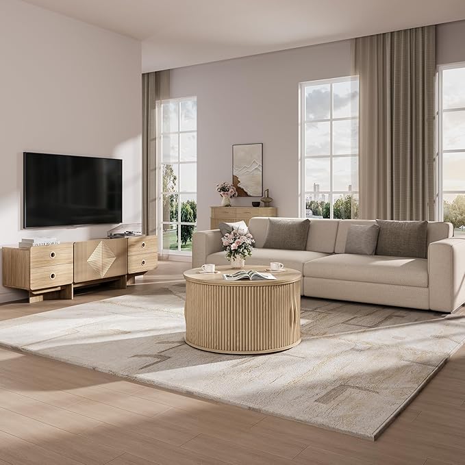 JOINICE 31.5" Round Lift Top Coffee Table