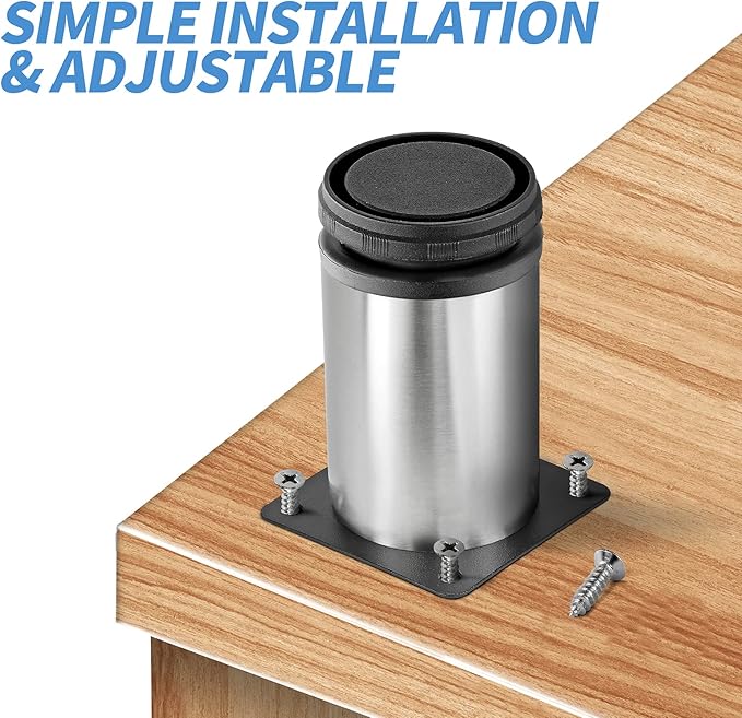 4 Inch Metal Furniture Legs Stainless Steel Adjustable Legs Silver Table Legs
