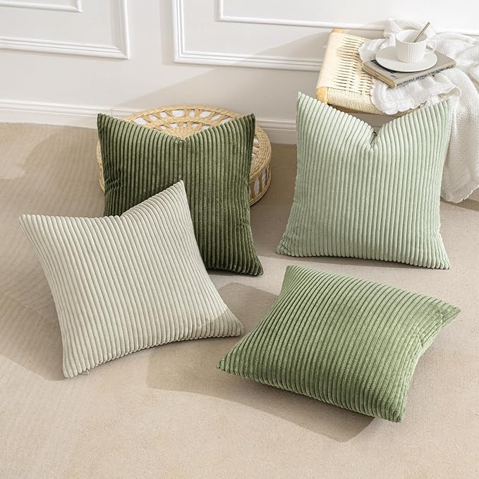 MIULEE Decorative Throw Pillow Covers Set of 4 Summer Light Green Gradient