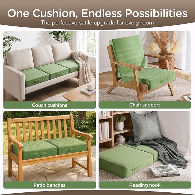 Codi Thick Replacement Couch Cushions 2 Sets, Upholstery Foam