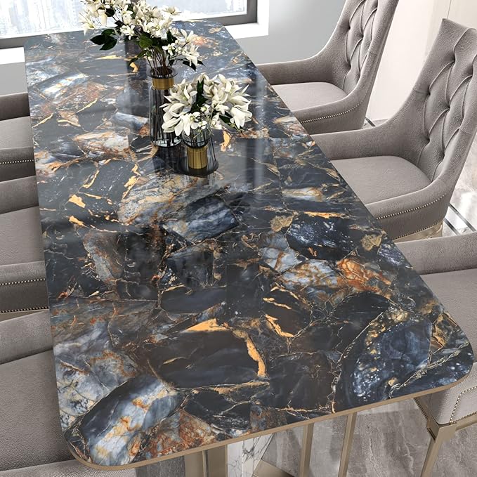Marble Black/Purple Contact Paper Peel and Stick Countertops Gold Wallpaper