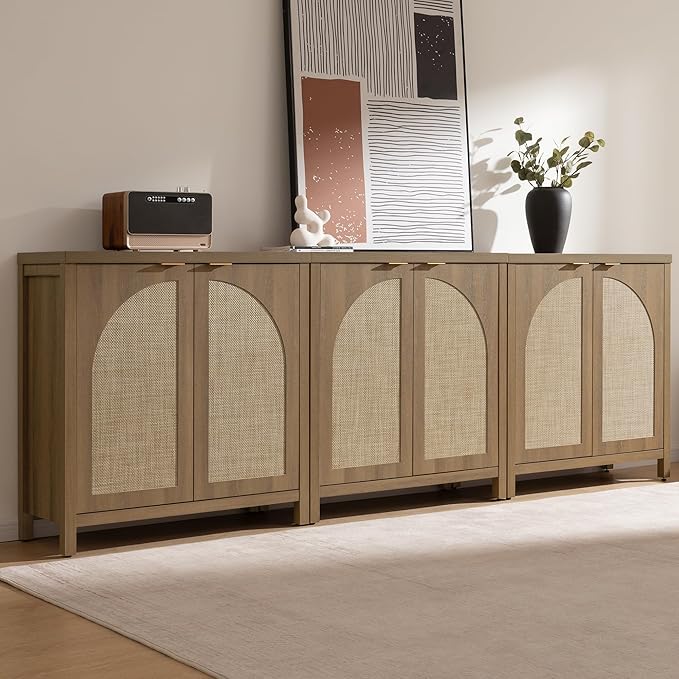 SICOTAS Rattan Sideboard Buffet Cabinet