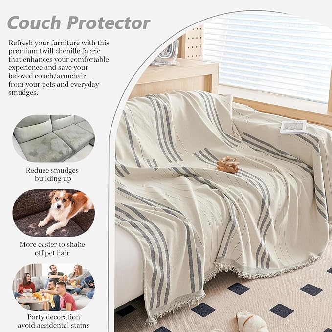 DREAMINGO Armchair Cover Washable Chenille Sofa Protector