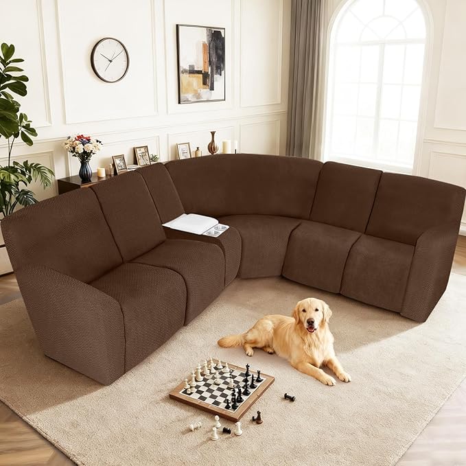 ALIECOM 100% Waterproof Recliner Sectional Couch Covers L Shape Stretch Corner
