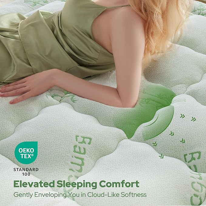 BEDLORE Twin Mattress Topper Viscose Derived from Bamboo, Thick Pillow Top