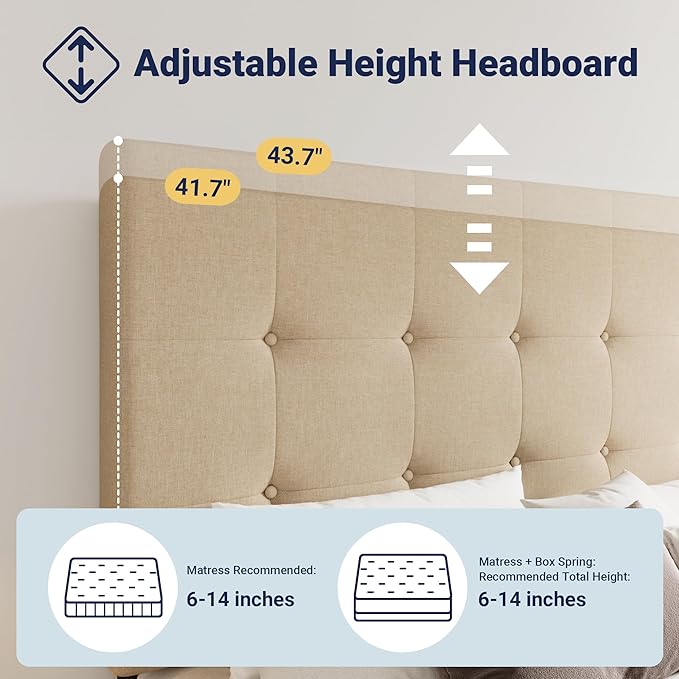 Allewie Upholstered Full Size Platform Bed Frame