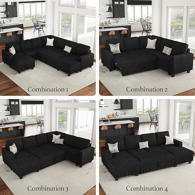 Belffin Corduroy Fabric Loveseat Module