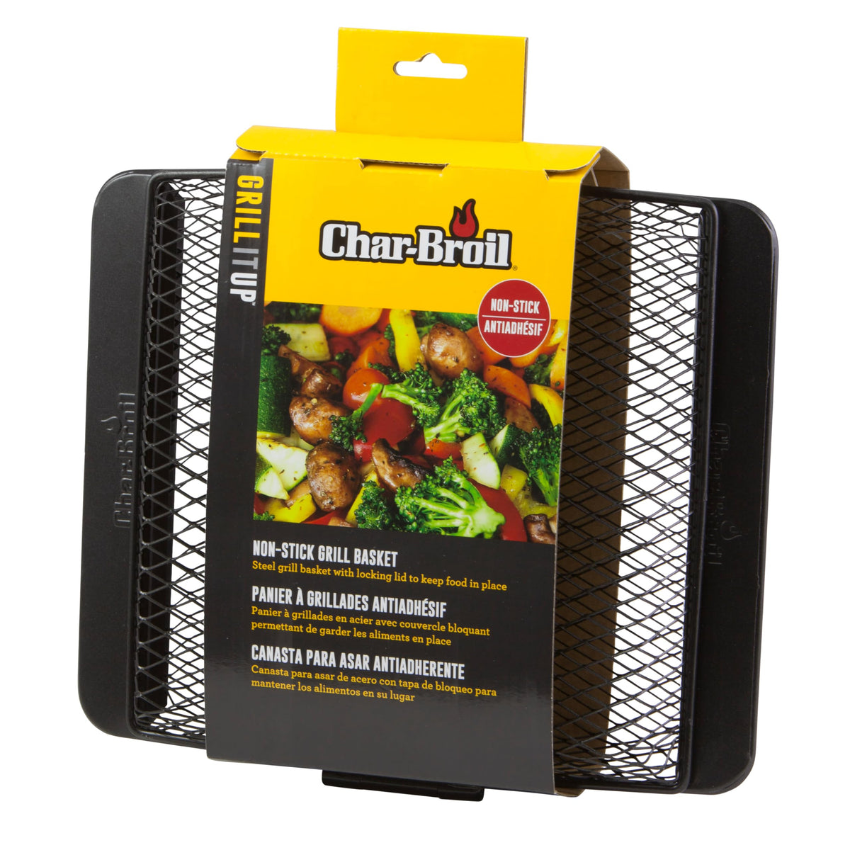 Char-Broil Non-Stick Grill Basket, Black,Silver