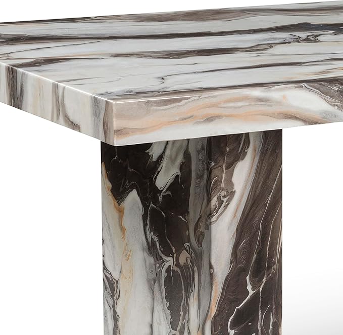 Roundhill Furniture Cavira Modern Faux Marble Dining Table