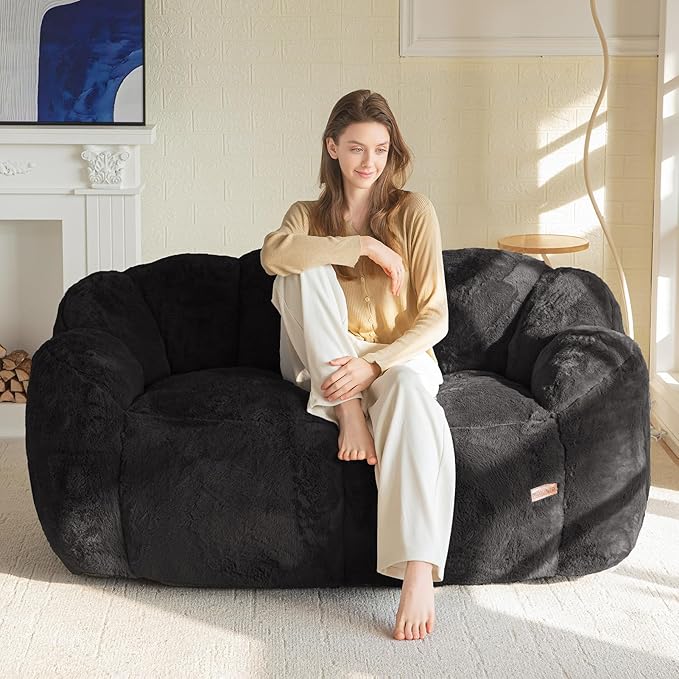 MAXYOYO Bean Bag Chair for Adults, Loveseat Floral Shaped Bean Bag Sofa