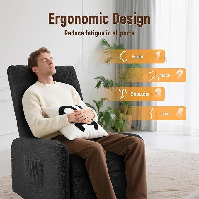 Korser 360° Rocking Chair, Nursery Rocker Chair