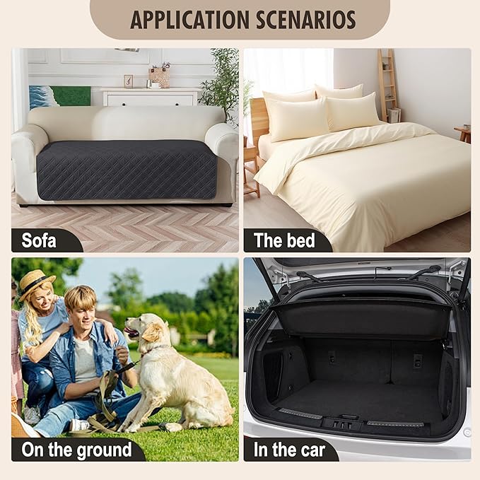 Genina Waterproof Couch Cover, Washable Anti-Slip 67 inch Sofa Covers