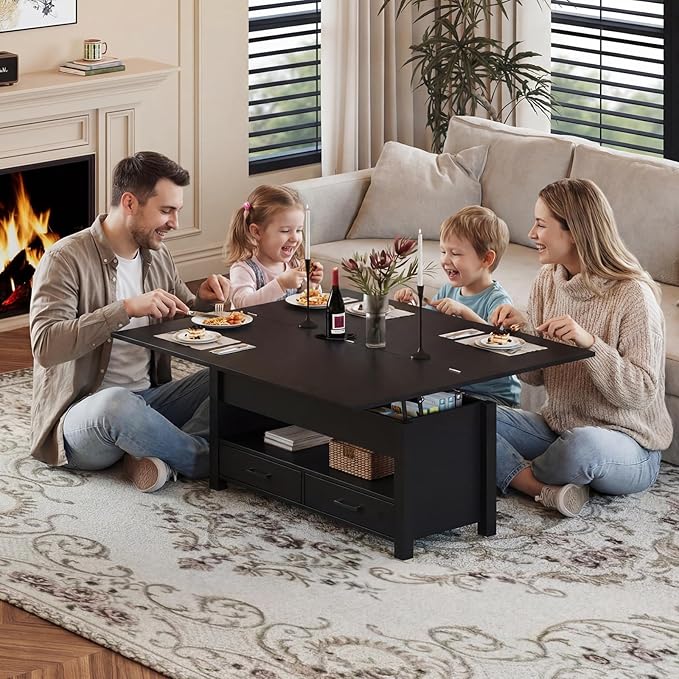 Garvee 40" Coffee Table Lift Top, Converts to Dining Table