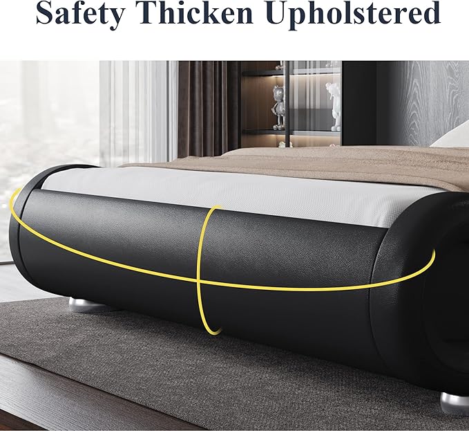 Allewie King Size Upholstered Platform Bed Frame