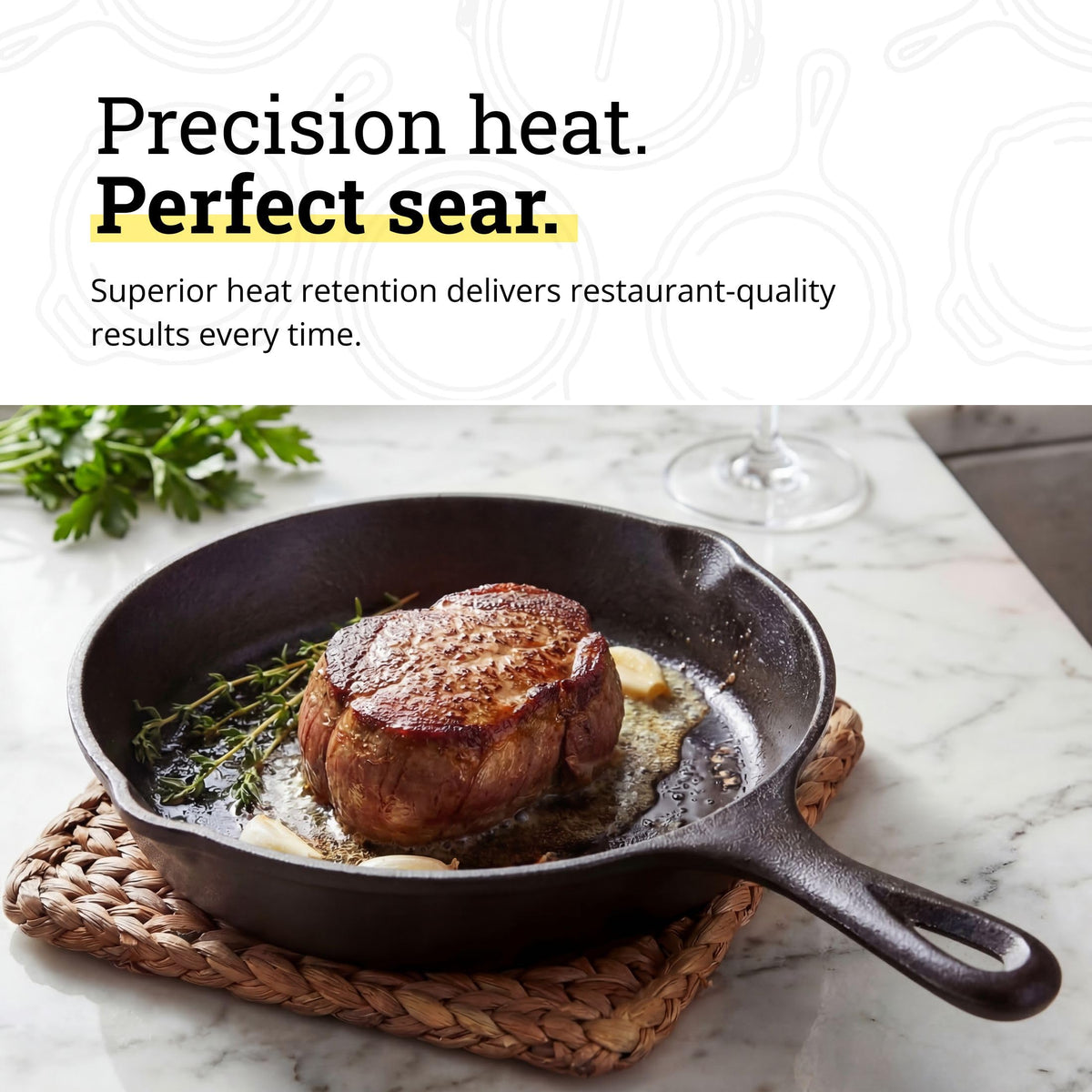 Lodge Seasoned Cast Iron Skillet - PFAS-Free, Non-Toxic Cookware - Use with an Oven, Stove, Grill, or Campfire - Naturally Non-Stick & Oven Safe - 6.5 Inches
