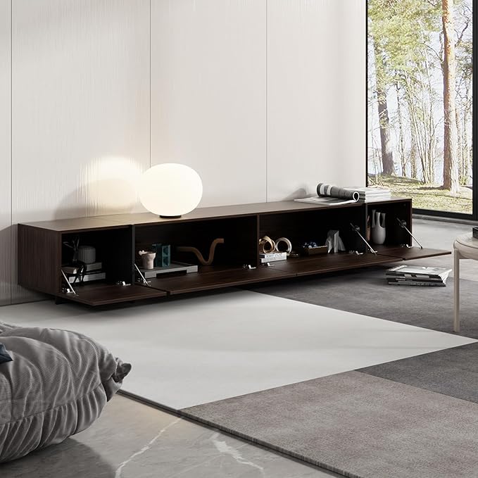 AIEGLE 95.1" W TV Stand with 4 Flip-Down Drawers, Modern Entertainment Center