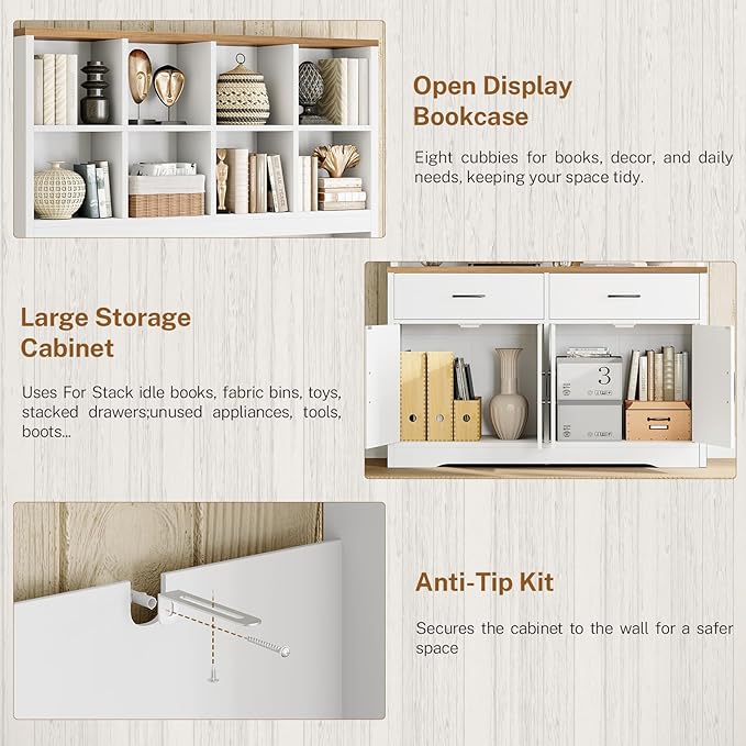 TEENFON 69" Tall Bookshelf and Bookcase, 5 Tier Floor Standing Bookshelves