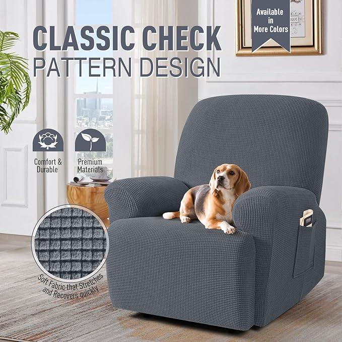 TAOCOCO Oversized Recliner Chair Covers, 1 Seater Streach Recliner Covers Soft