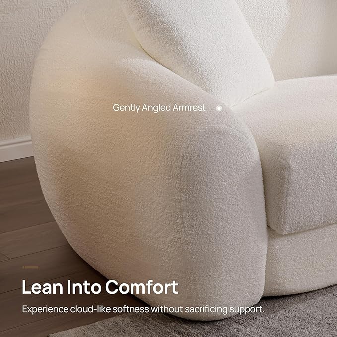 SICOTAS Curved Sofa Couch Bed for Living Room Convertible Futon Cloud Boneless
