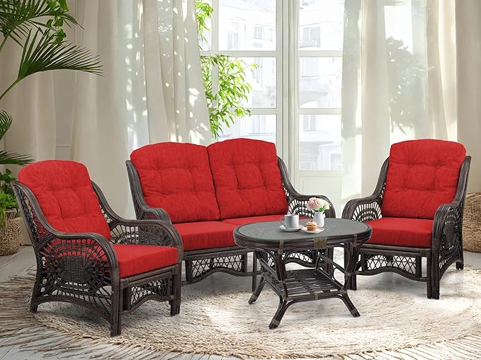 Malibu Lounge Living Accent Armchair Natural Rattan Wicker Handmade Design