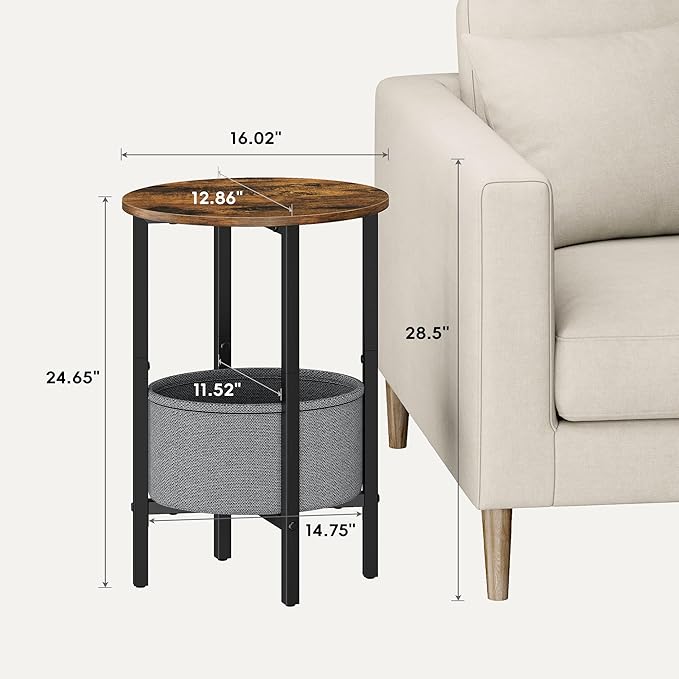 Vagusicc Round Side Table End Table