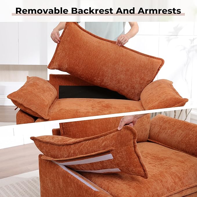 Oversized Accent Chair, Modern Upholstered Armchair Cloud Sofa Chair