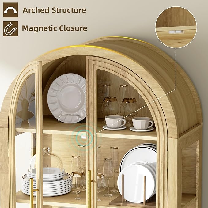 Vlsrka 71" Arched RGB Curio Cabinet