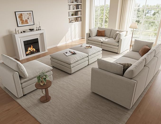 97" Cloud Couches for Living Room, 29.1" Deep Seat Modular Sectional Sofa