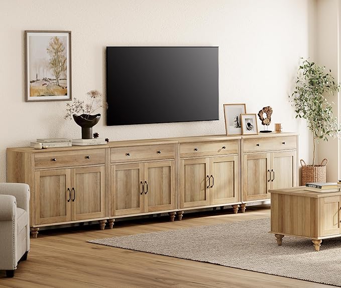 WAMPAT Farmhouse TV Stand for 85 inch TV