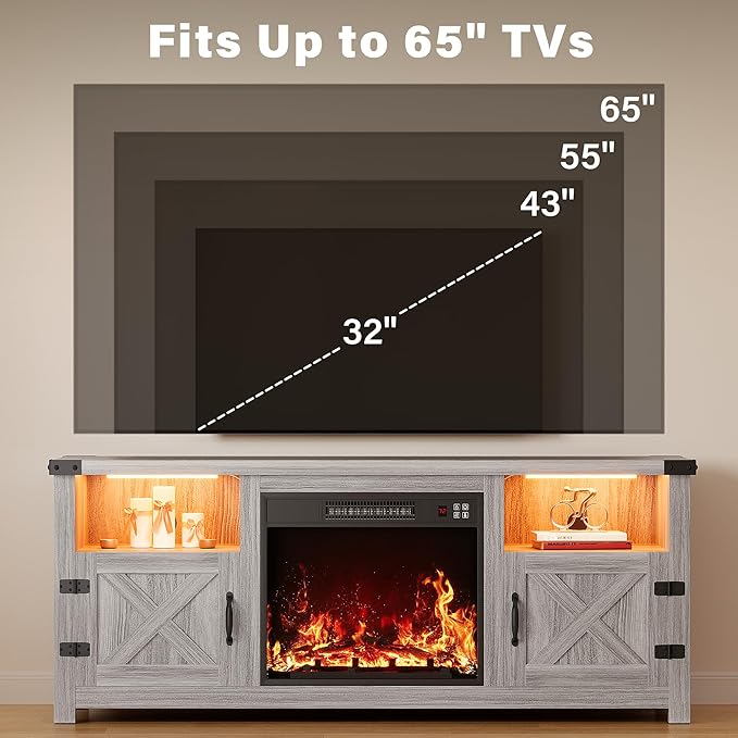 YESHOMY LED Fireplace TV Stand