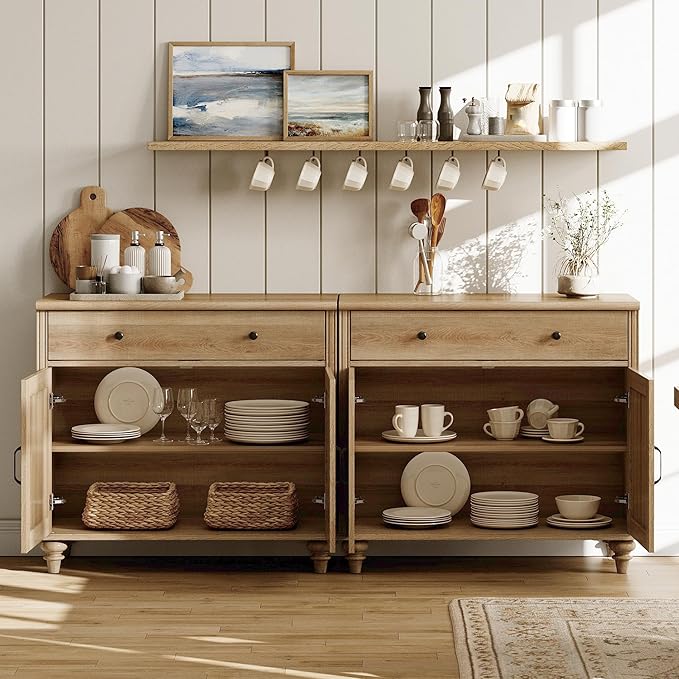 WAMPAT Farmhouse TV Stand for 85 inch TV