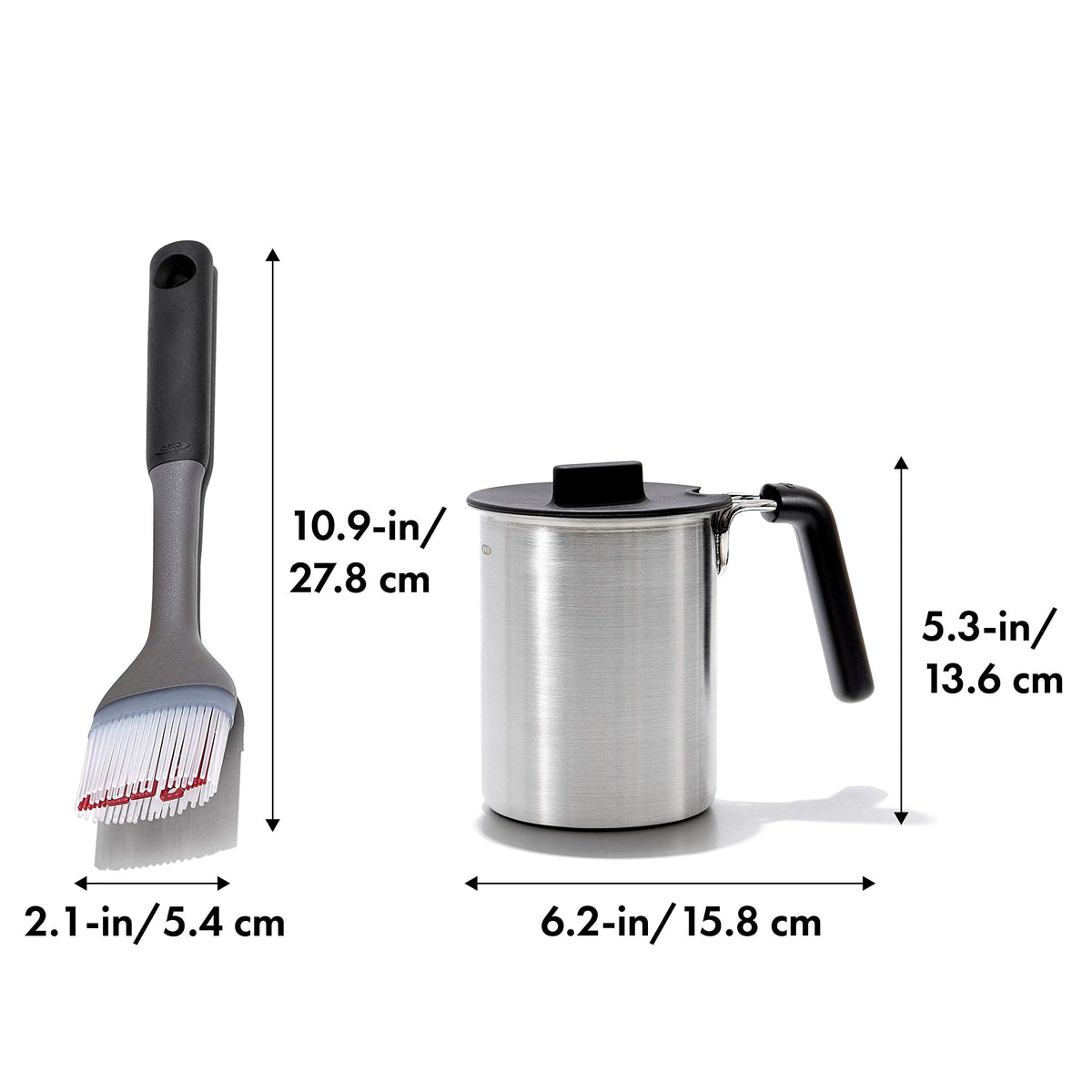 OXO Good Grips Grilling Tools, Basting Pot and Brush, Black