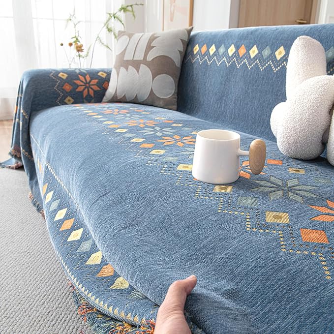 DREAMINGO Couch Cover Chenille Boho Sofa Covers