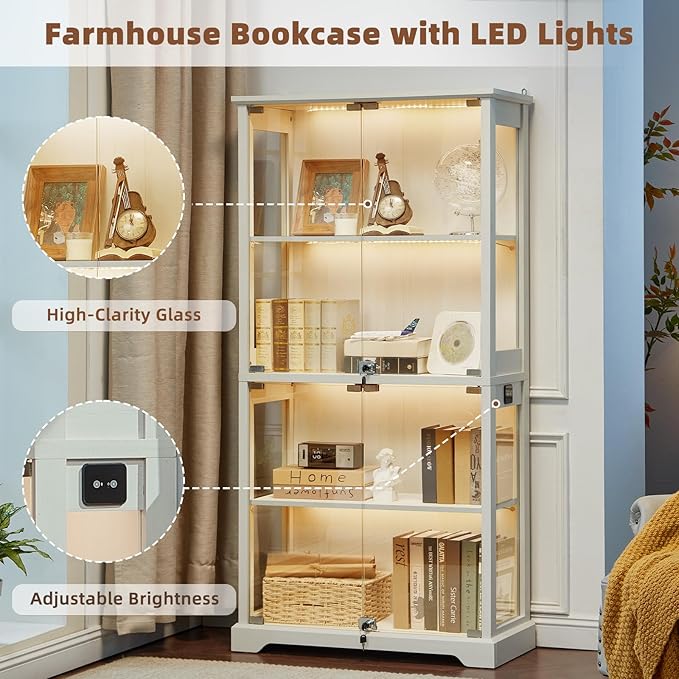 LELELINKY Farmhouse Display Cabinet